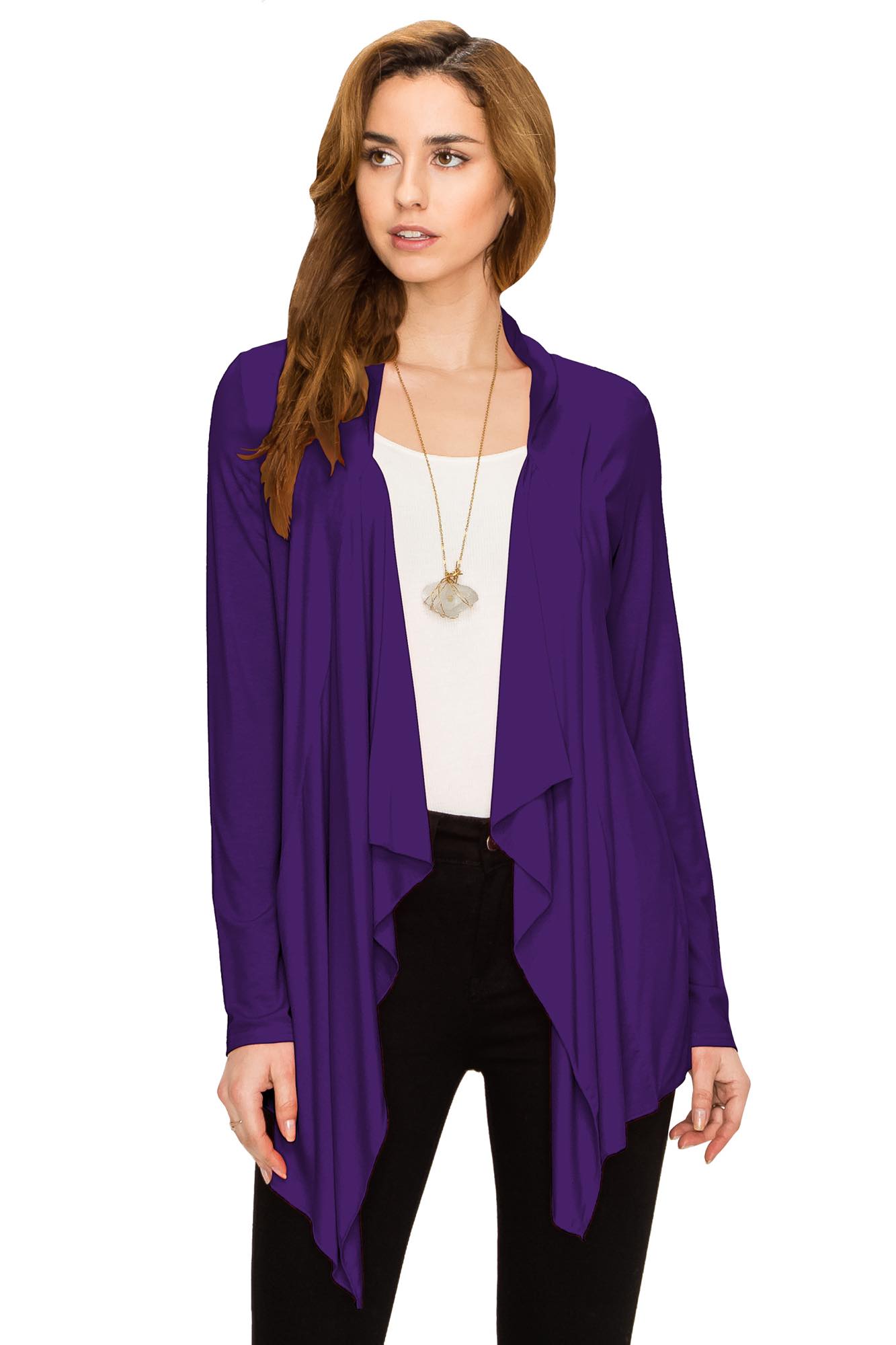 Women's Drape Front Open Cardigan Daily Haute