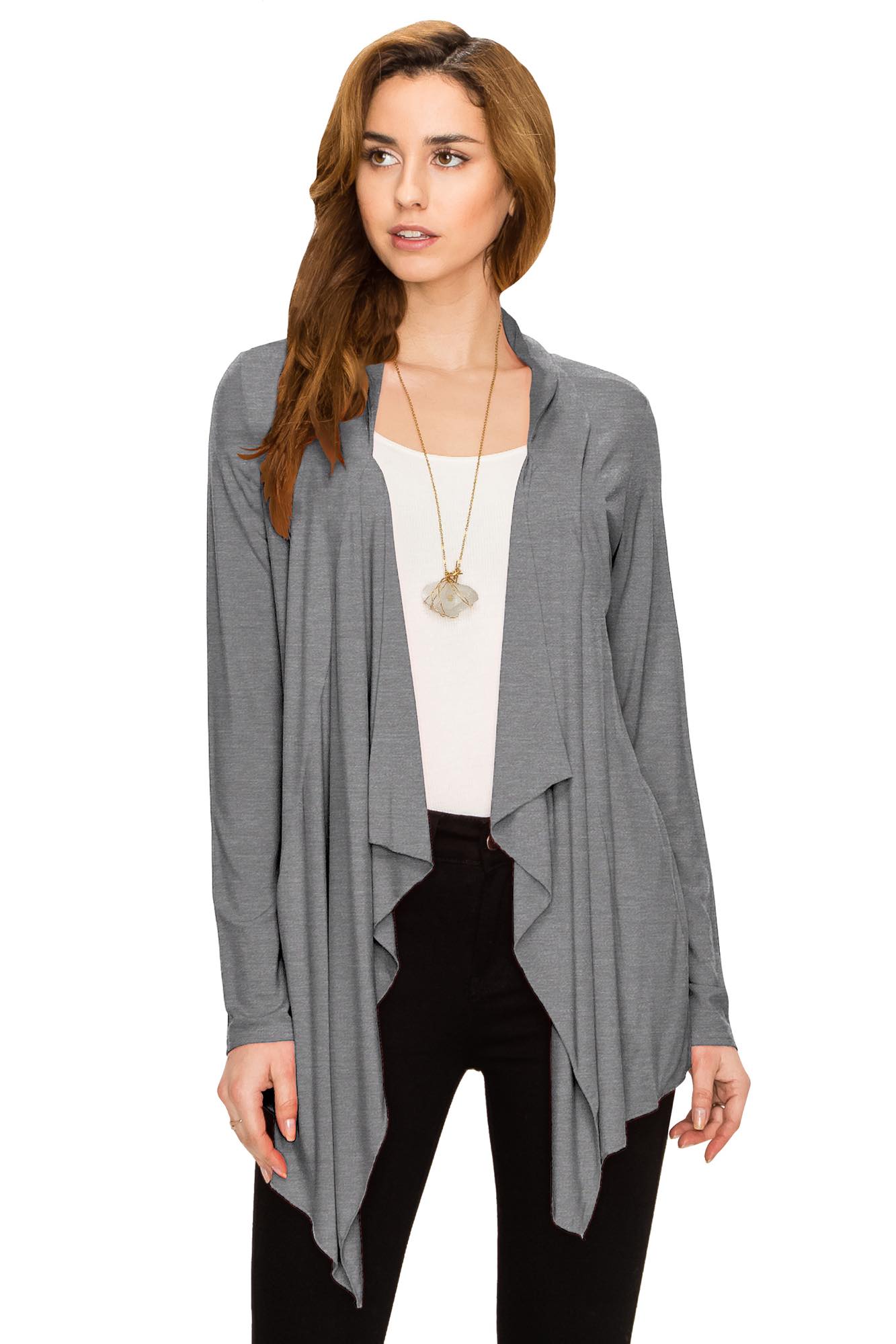 Women's Drape Front Open Cardigan Daily Haute