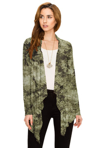 Women's Drape Front Open Cardigan Long Sleeve Irregular Hem Daily Haute