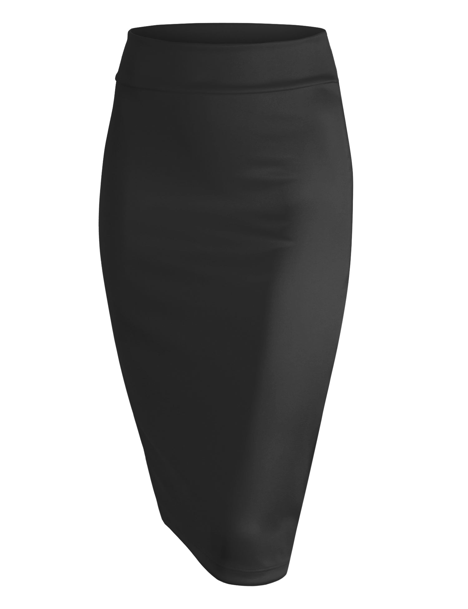 Women's Elastic Waist Stretch Bodycon Midi Knee Length Pencil Skirt Daily Haute