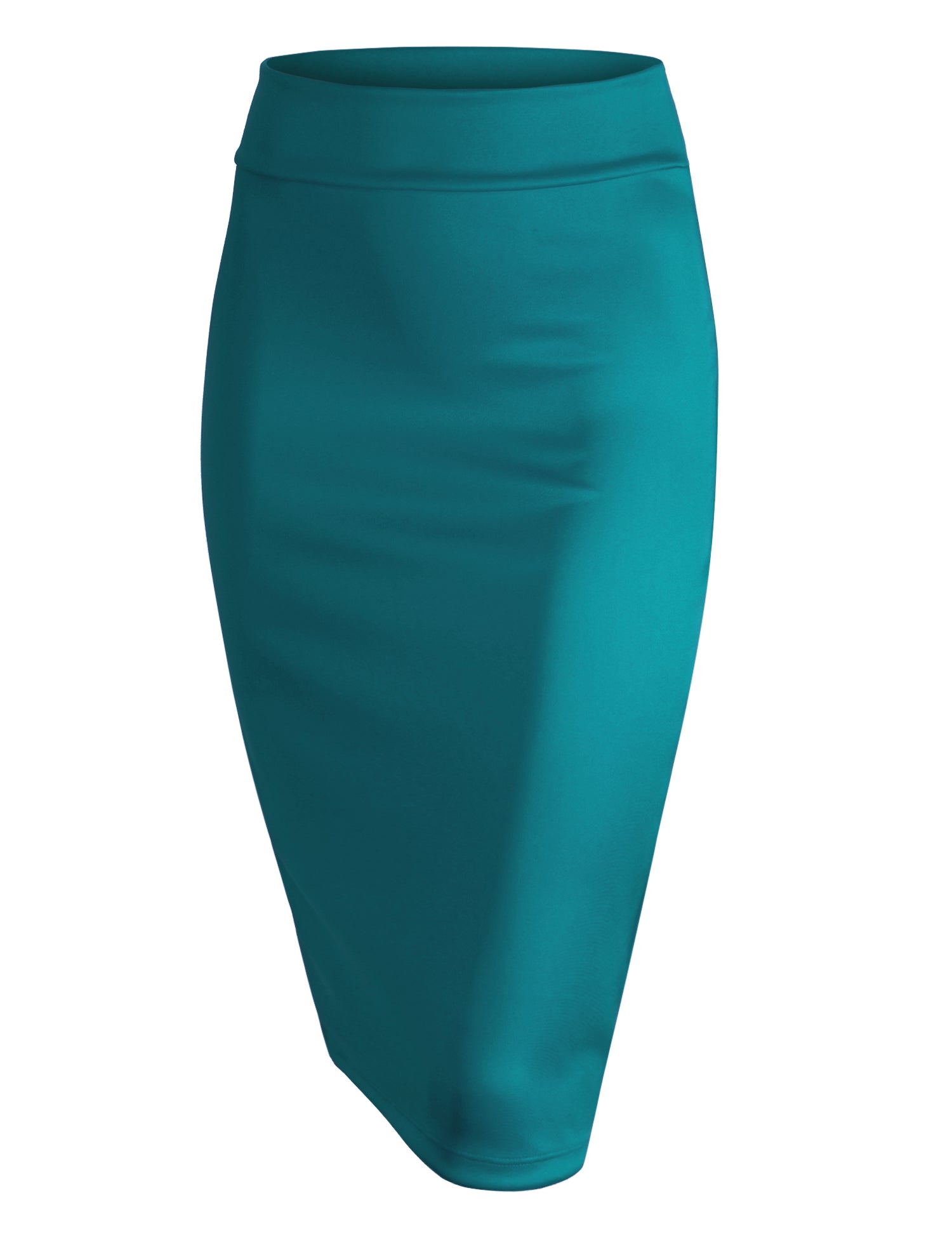 Women's Elastic Waist Stretch Bodycon Midi Knee Length Pencil Skirt Daily Haute