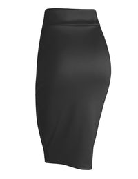 Women's Elastic Waist Stretch Bodycon Midi Knee Length Pencil Skirt Daily Haute