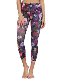 Women's Floral Print Leggings with Inner Pocket/Side Pocket Daily Haute