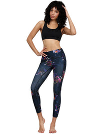 Women's Floral Print Leggings with Inner Pocket/Side Pocket Daily Haute