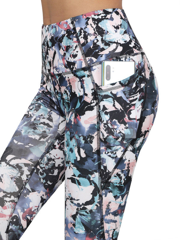 Women's Floral Print Leggings with Inner Pocket/Side Pocket Daily Haute