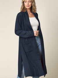 Women's Knit Long Sweater Drape Cardigan with Pockets Daily Haute