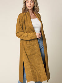 Women's Knit Long Sweater Drape Cardigan with Pockets Daily Haute