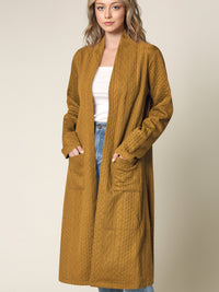 Women's Knit Long Sweater Drape Cardigan with Pockets Daily Haute