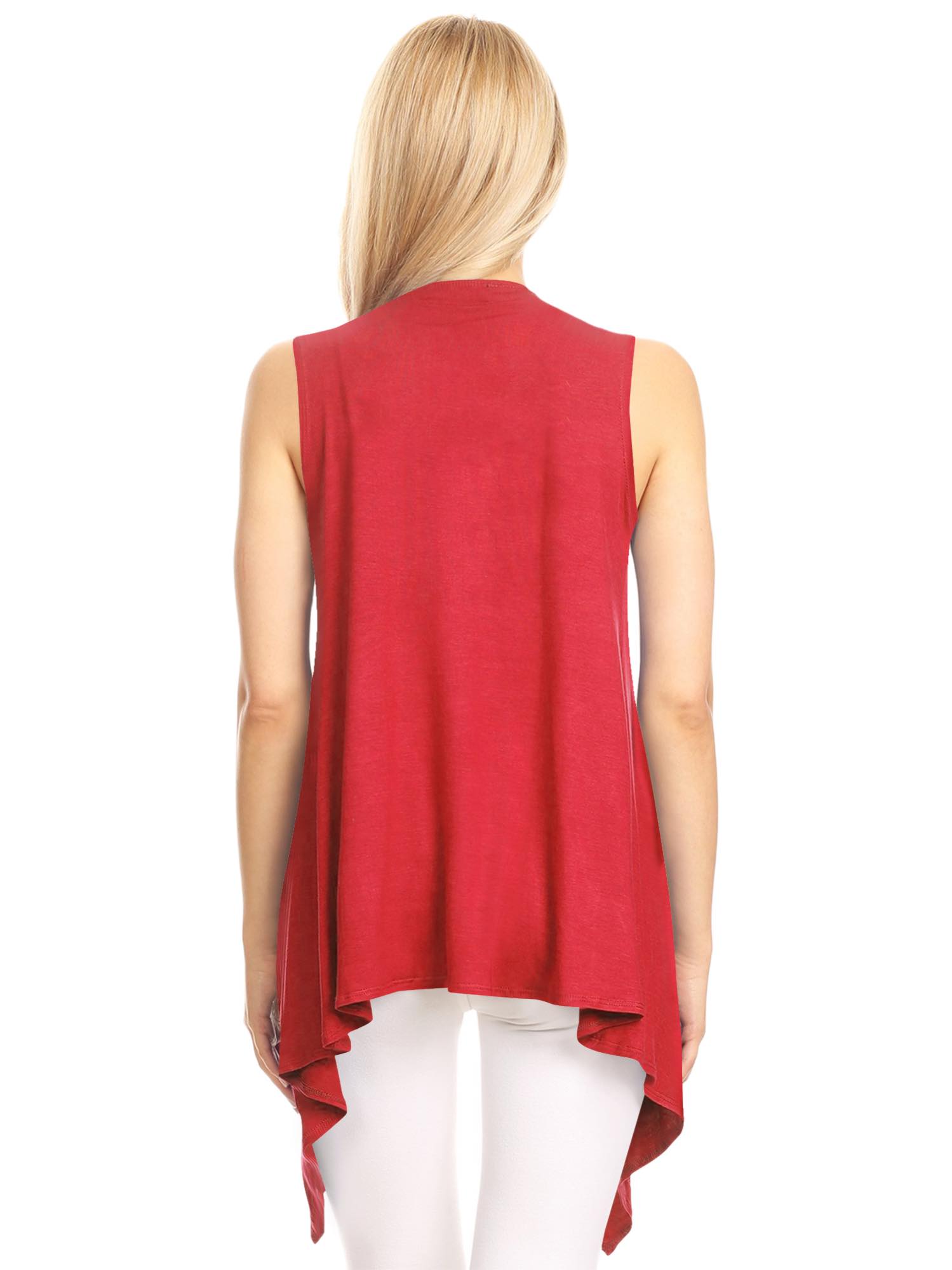 Women's Lightweight Sleeveless Solid Open Front Drape Vest Cardigan Daily Haute