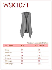 Women's Lightweight Sleeveless Solid Open Front Drape Vest Cardigan Daily Haute