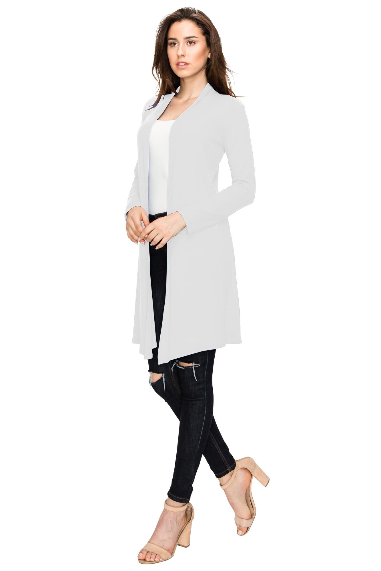 Women's Long Sleeve Open Front Long Cardigan Daily Haute