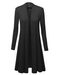 Women's Long Sleeve Open Front Long Cardigan Daily Haute