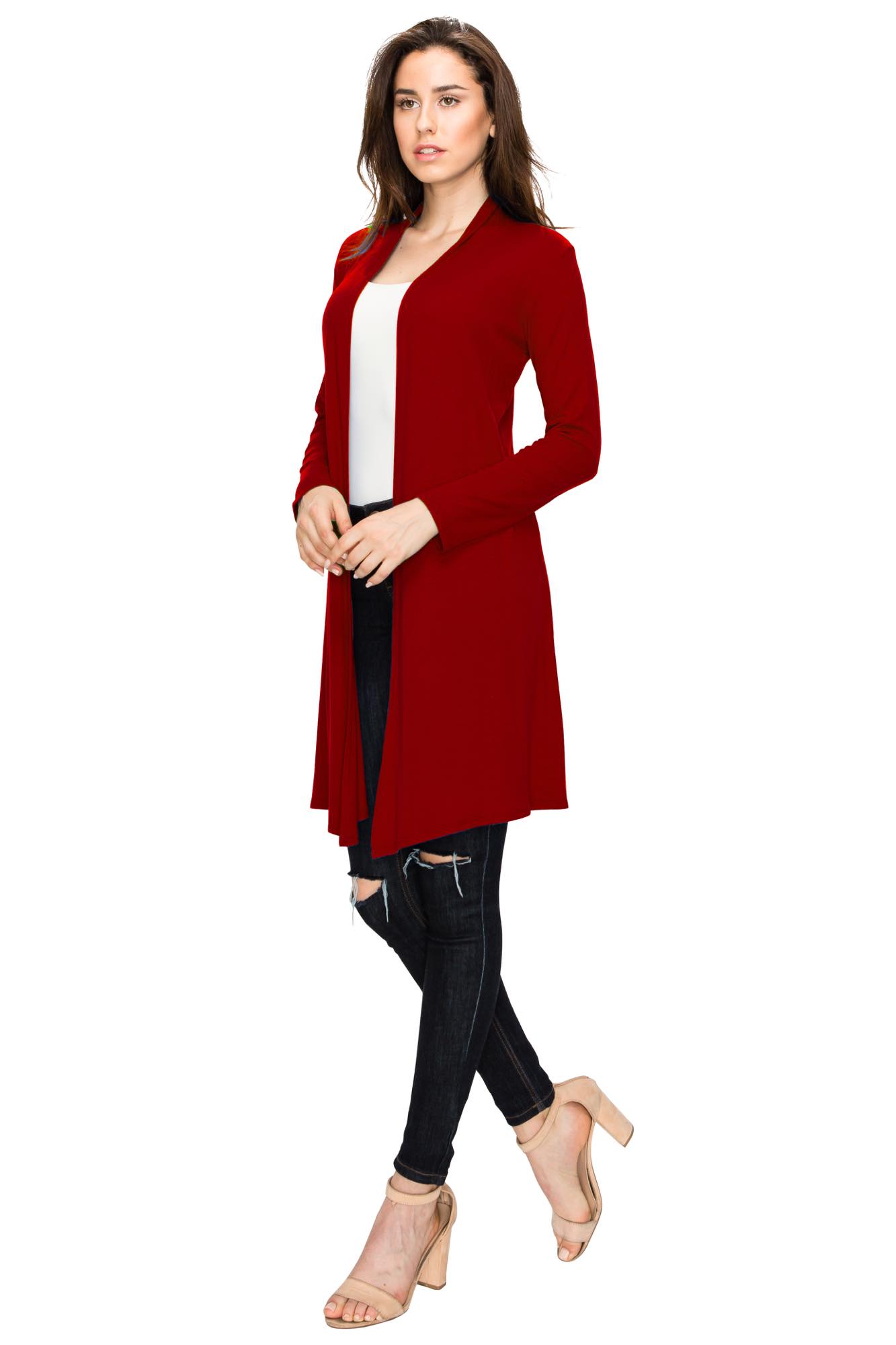 Women's Long Sleeve Open Front Long Cardigan Daily Haute