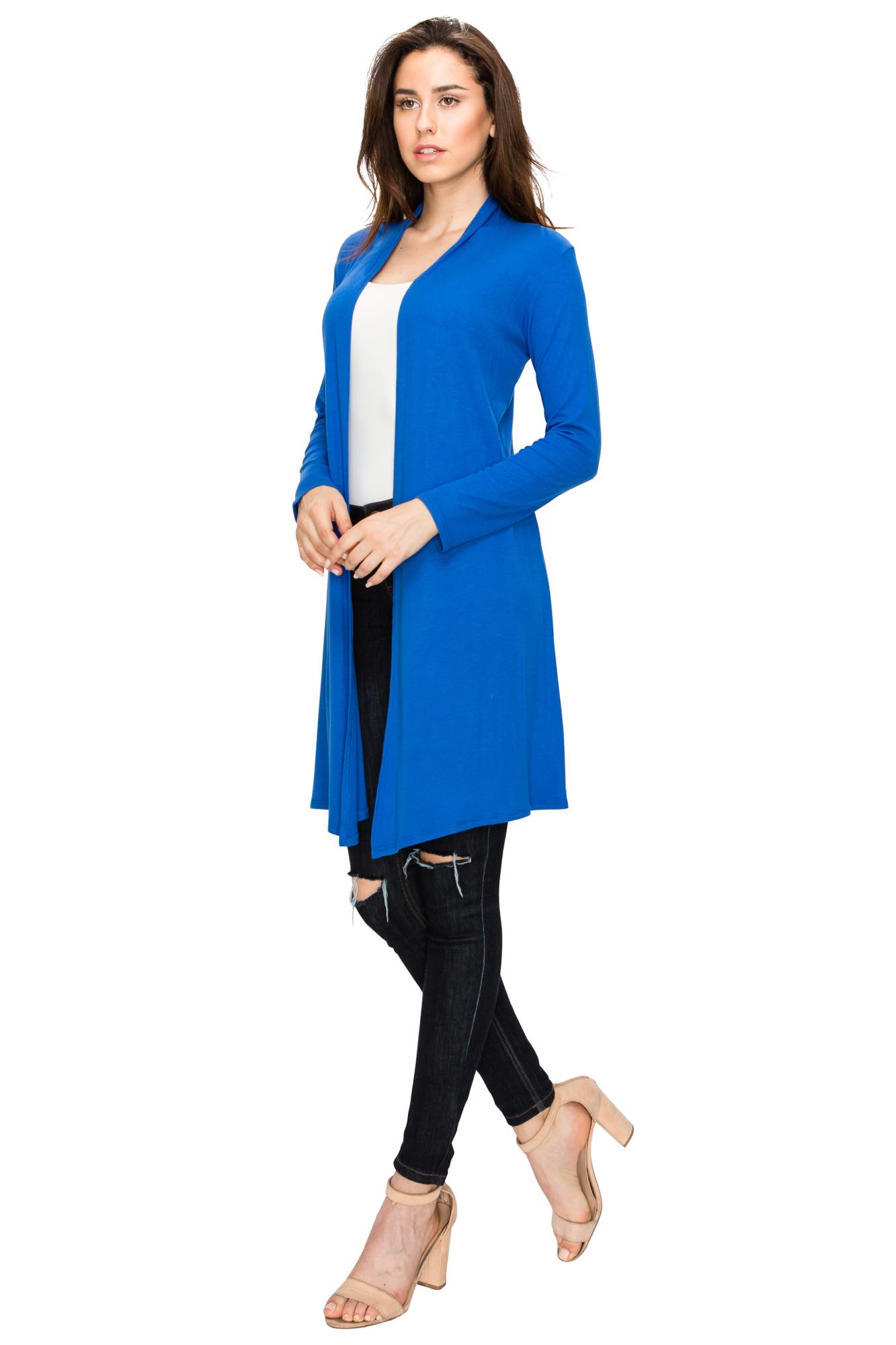 Women's Long Sleeve Open Front Long Cardigan Daily Haute