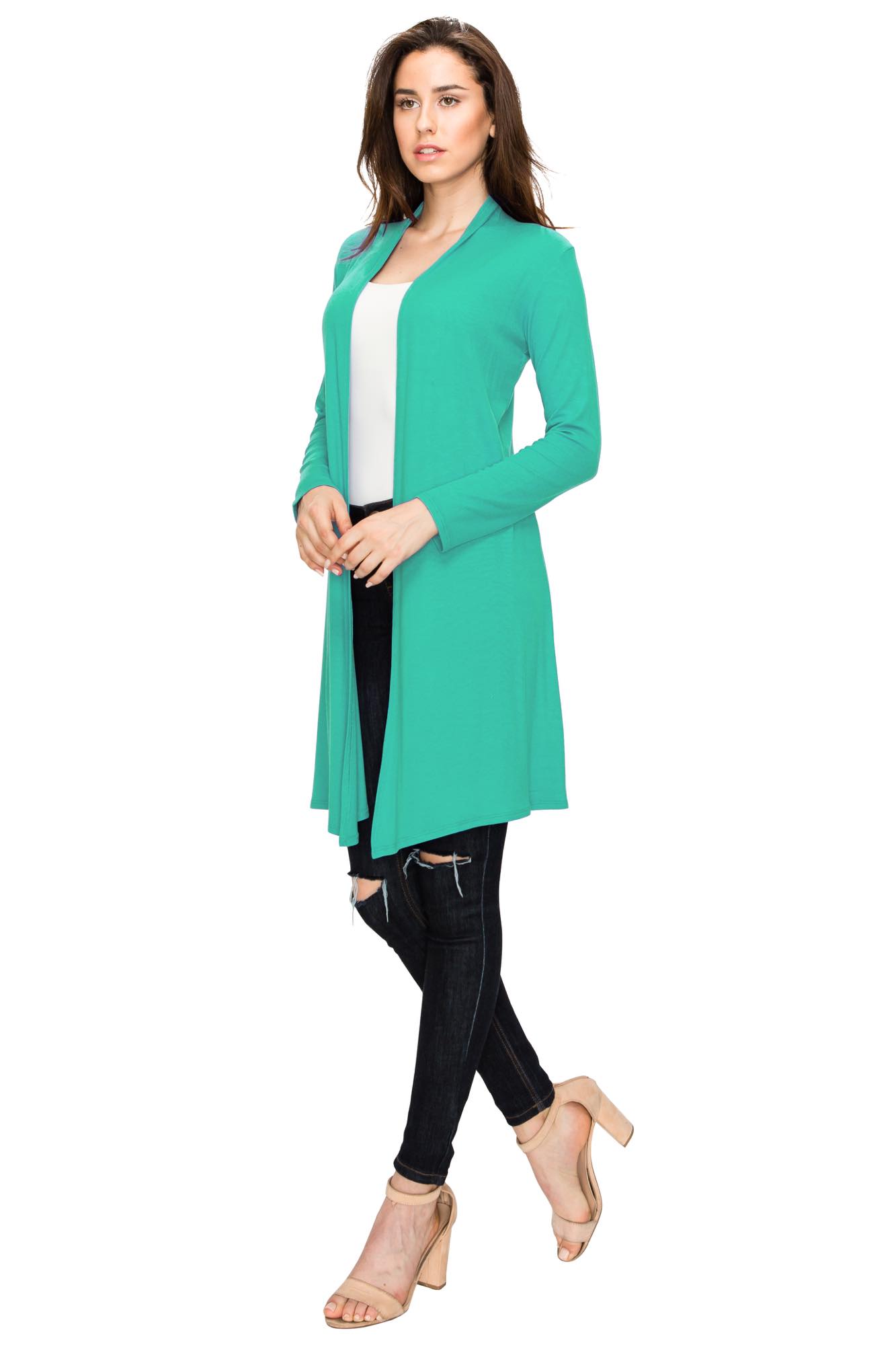 Women's Long Sleeve Open Front Long Cardigan Daily Haute