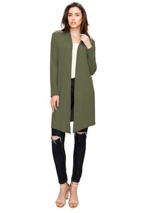 Women's Long Sleeve Open Front Long Cardigan Daily Haute