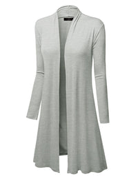 Women's Long Sleeve Open Front Long Cardigan Daily Haute