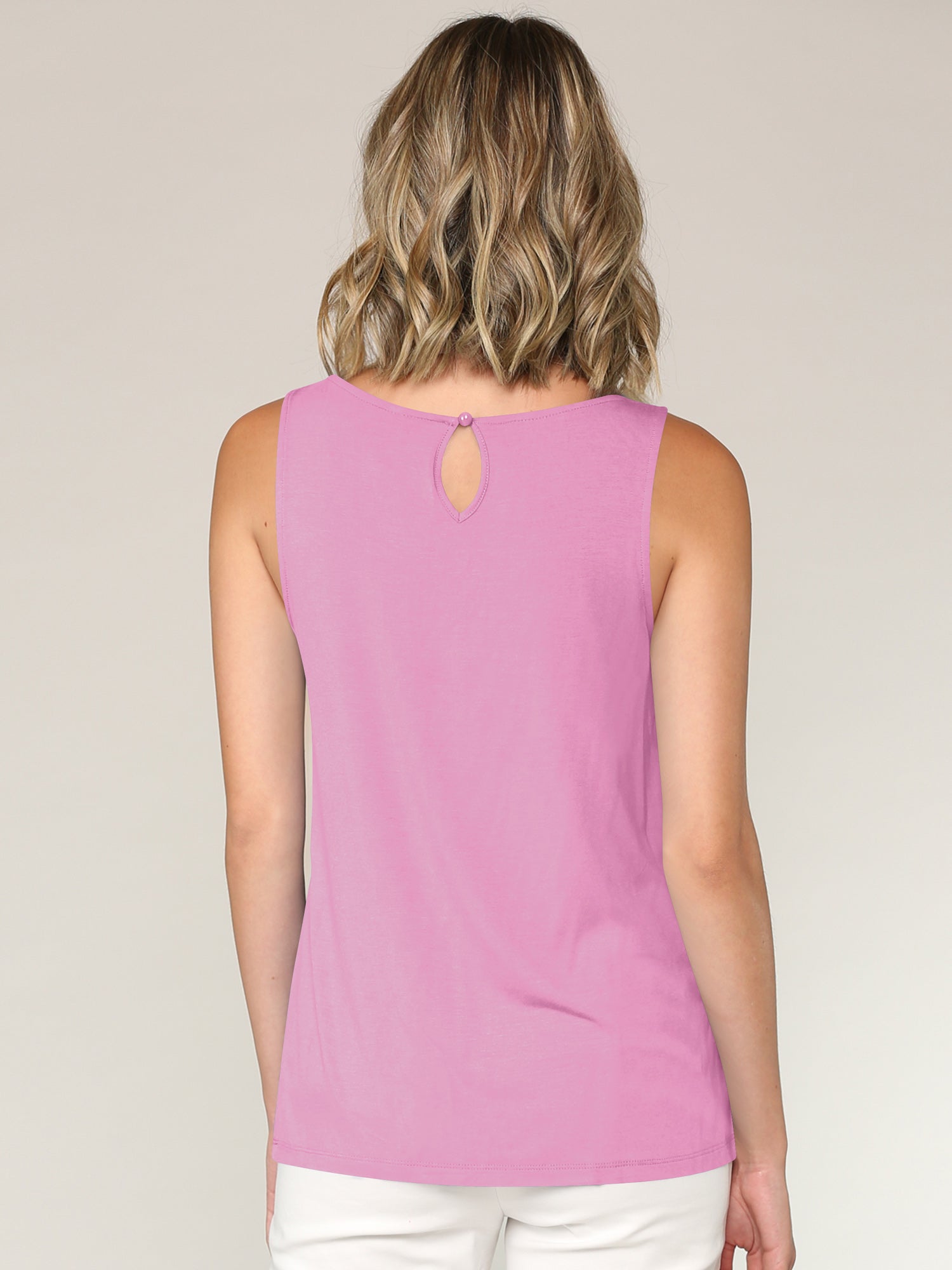 Women's Pleated Front Scoop Neck Shell Tank Daily Haute