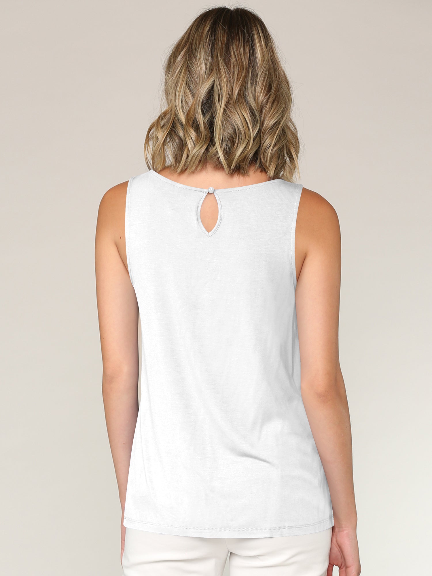 Women's Pleated Front Scoop Neck Shell Tank Daily Haute