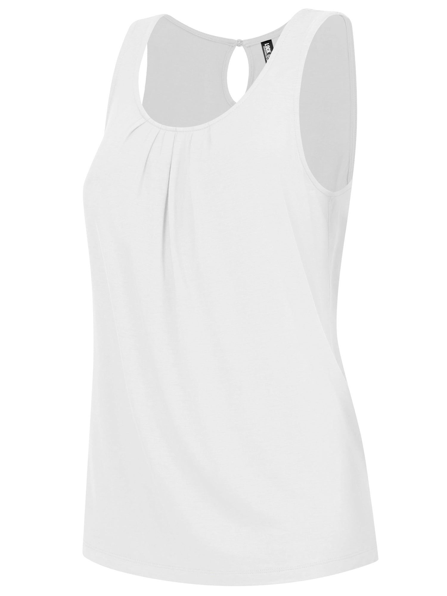 Women's Pleated Front Scoop Neck Shell Tank Daily Haute