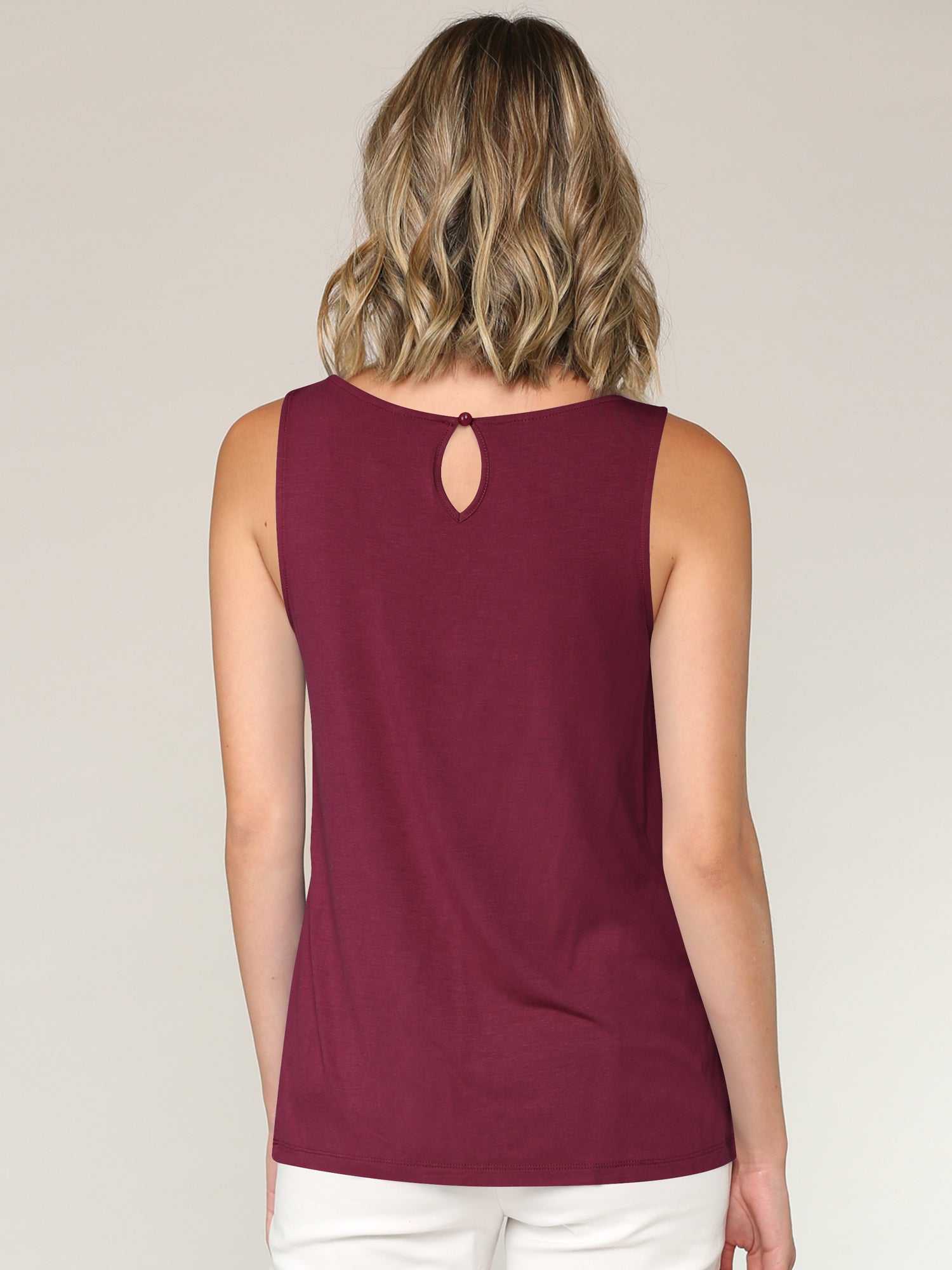 Women's Pleated Front Scoop Neck Shell Tank Daily Haute