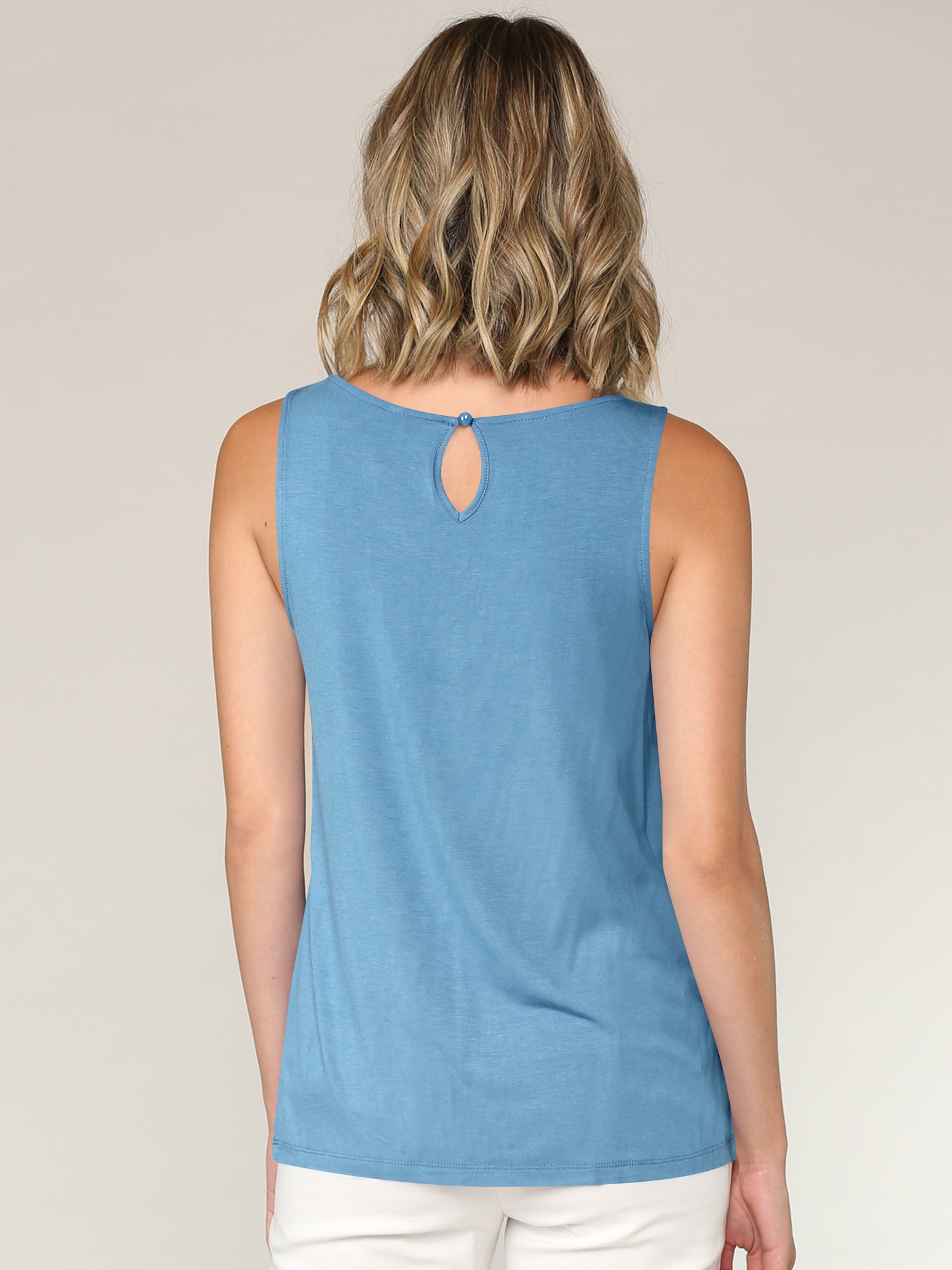 Women's Pleated Front Scoop Neck Shell Tank Daily Haute