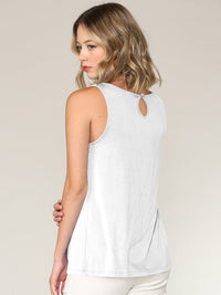 Women's Pleated Front Scoop Neck Shell Tank Daily Haute