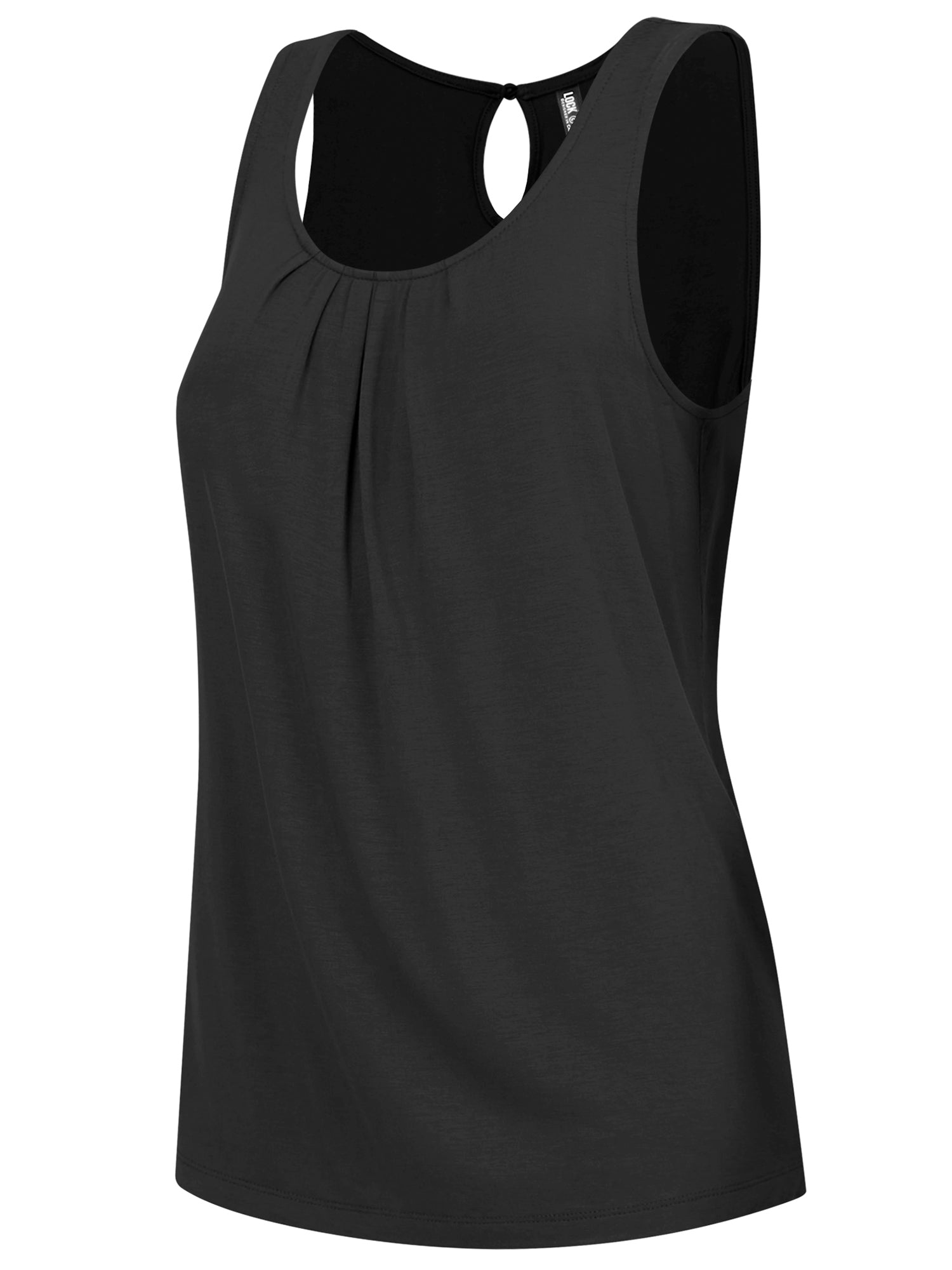 Women's Pleated Front Scoop Neck Shell Tank Daily Haute