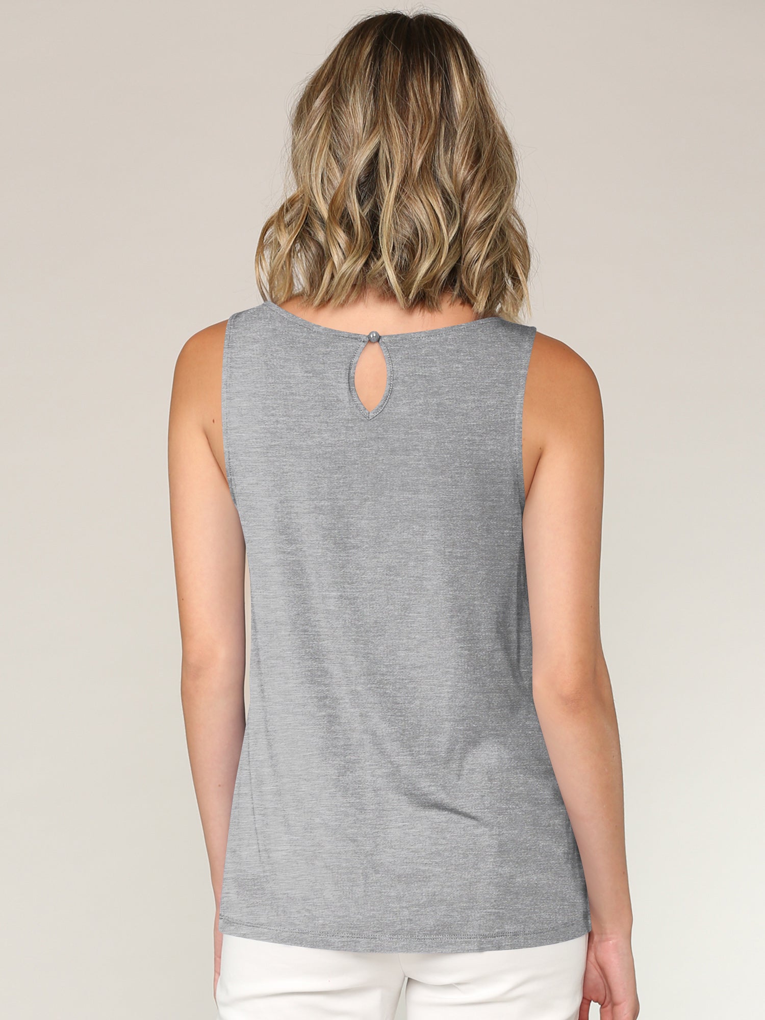 Women's Pleated Front Scoop Neck Shell Tank Daily Haute