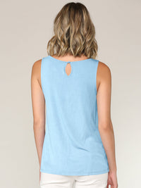 Women's Pleated Front Scoop Neck Shell Tank Daily Haute