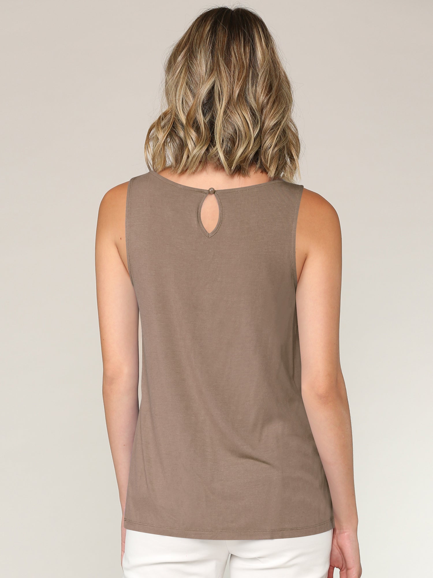 Women's Pleated Front Scoop Neck Shell Tank Daily Haute