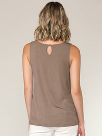 Women's Pleated Front Scoop Neck Shell Tank Daily Haute