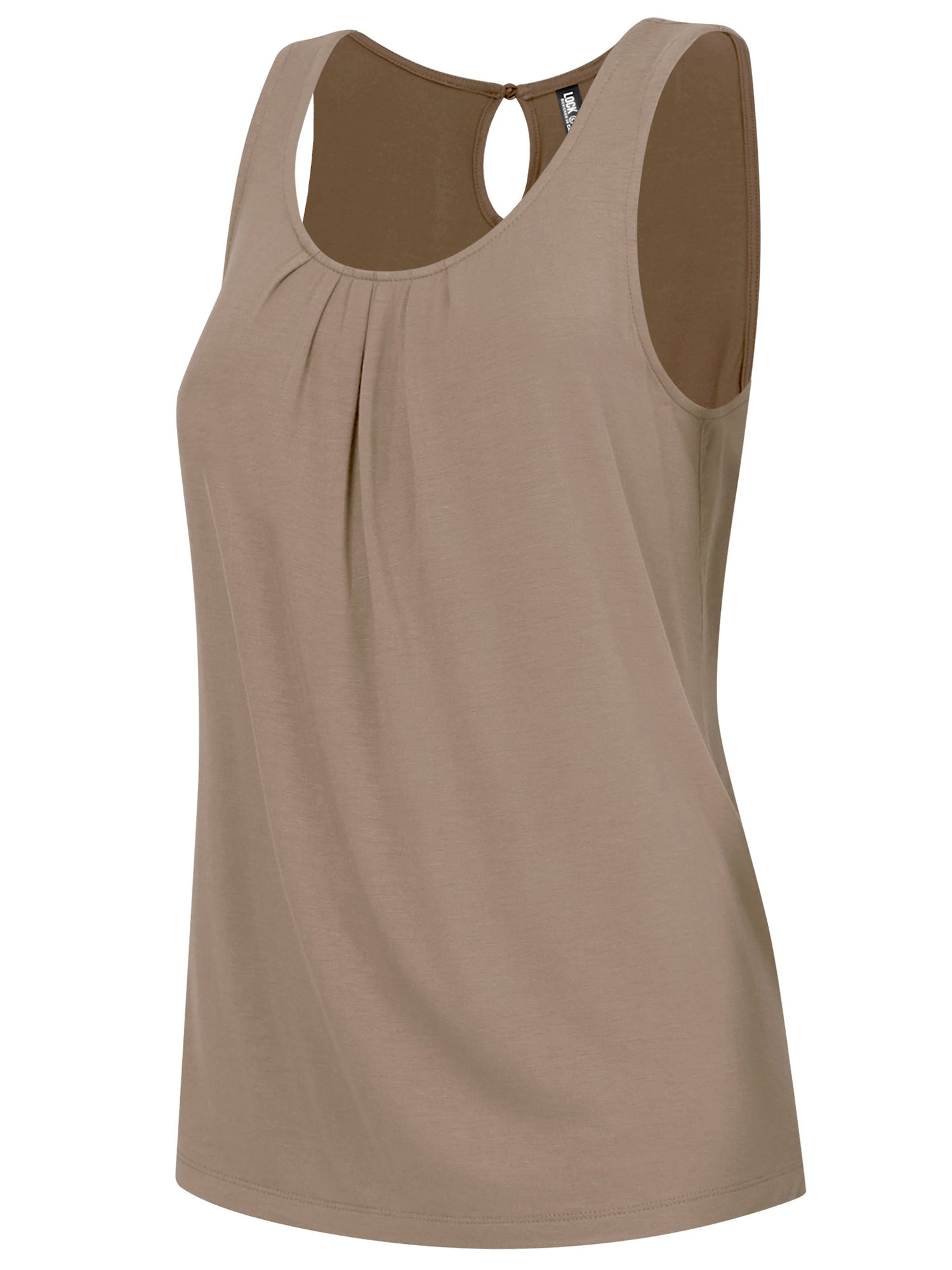 Women's Pleated Front Scoop Neck Shell Tank Daily Haute