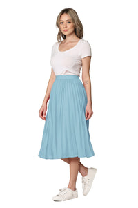 Women's Pleated Swing A-Line Midi Skirt Daily Haute