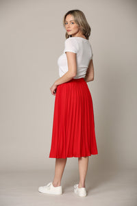 Women's Pleated Swing A-Line Midi Skirt Daily Haute