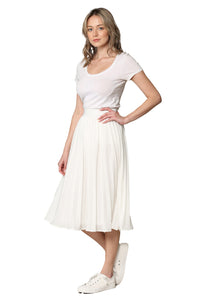 Women's Pleated Swing A-Line Midi Skirt Daily Haute