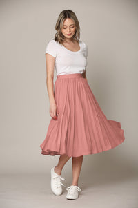 Women's Pleated Swing A-Line Midi Skirt Daily Haute