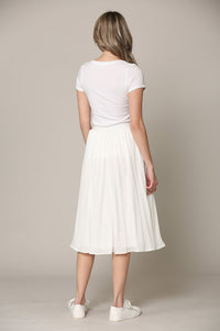 Women's Pleated Swing A-Line Midi Skirt Daily Haute