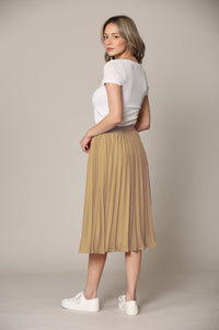 Women's Pleated Swing A-Line Midi Skirt Daily Haute