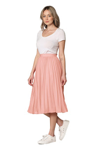 Women's Pleated Swing A-Line Midi Skirt Daily Haute