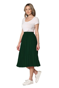 Women's Pleated Swing A-Line Midi Skirt Daily Haute