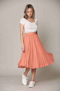 Women's Pleated Swing A-Line Midi Skirt Daily Haute