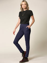 Women's Pull On Legging Ponte Tummy Control Skinny Pant With Pockets Daily Haute