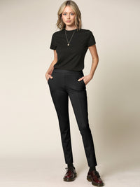 Women's Pull On Legging Ponte Tummy Control Skinny Pant With Pockets Daily Haute