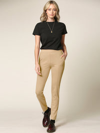 Women's Pull On Legging Ponte Tummy Control Skinny Pant With Pockets Daily Haute