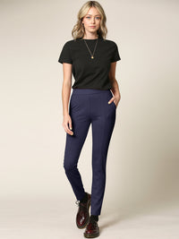 Women's Pull On Legging Ponte Tummy Control Skinny Pant With Pockets Daily Haute