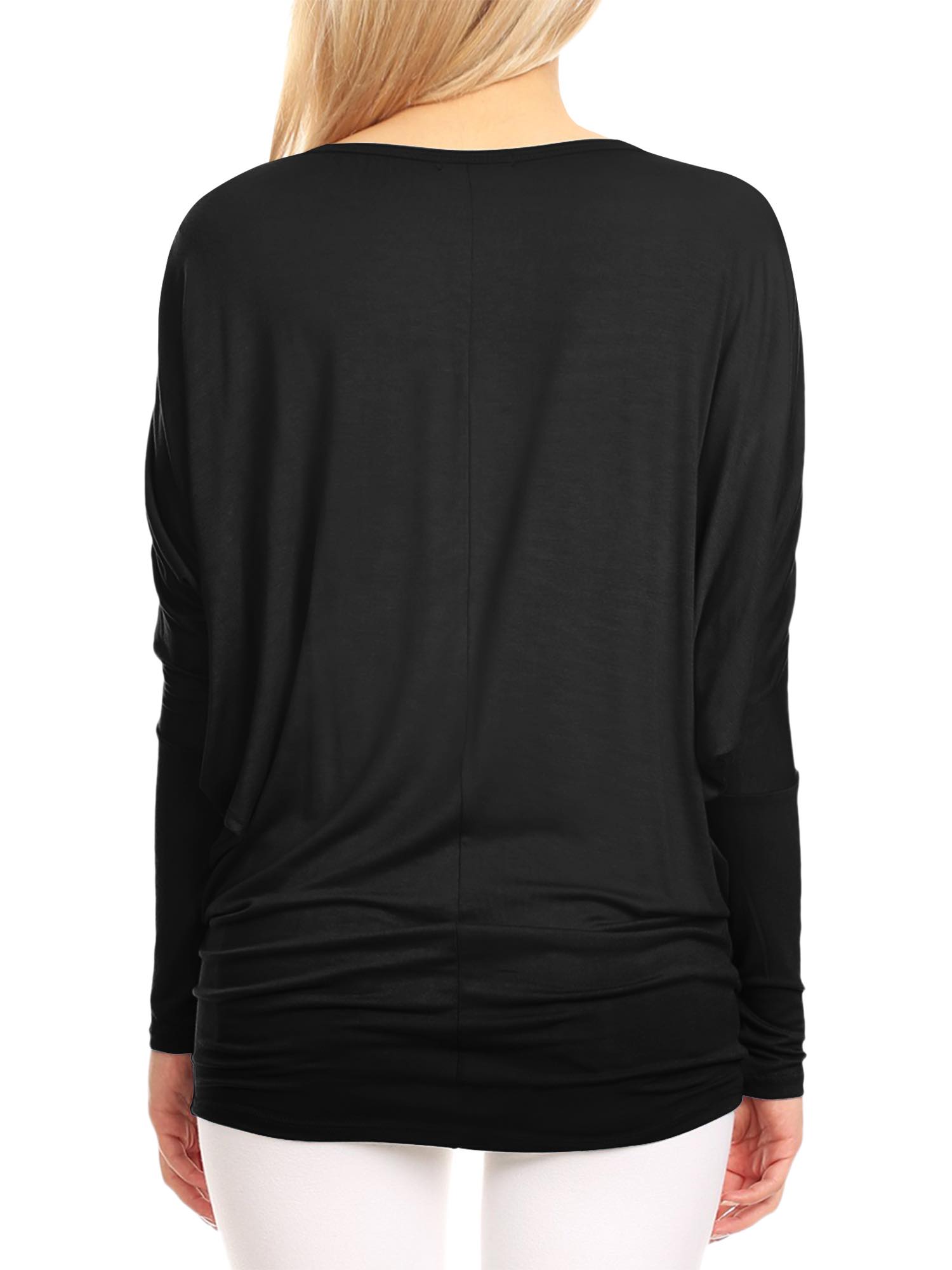 Womens Flowy Draped Long Sleeve Batwing Dolman Top Daily Haute