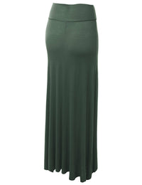 Womens Fold-Over Maxi Skirt Daily Haute