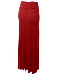 Womens Fold-Over Maxi Skirt Daily Haute