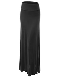 Womens Fold-Over Maxi Skirt Daily Haute